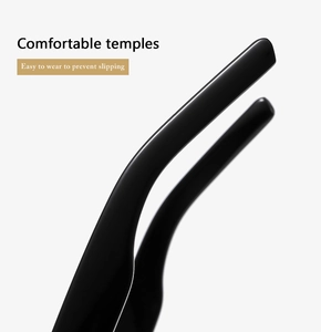Gros plan détaillé des branches de lunettes noires brillantes pour un port confortable et stable
