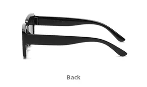 Detail view of black square sunglasses showing the inner temple model JH18154 specs