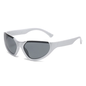 Occhiali Da Sole Avvolgenti Y2K Retrò Sport Montatura In Plastica Lenti AC Protezione UV400 Cyberpunk Futuristico Donna Uomo