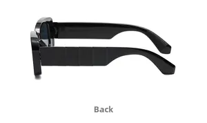 Detail view of stylish square sunglasses featuring wide temples and anti-slip textures