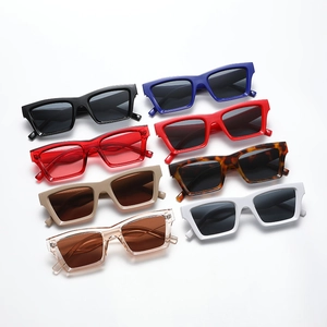 Vintage square frame sunglasses in multiple colors with a stylish minimalist plastic design