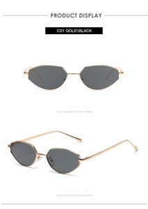Détails de lunettes œil de chat dorées avec verres gris et branches antidérapantes