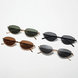 Lunettes de soleil rétro œil de chat en métal pour hommes et femmes en quatre couleurs