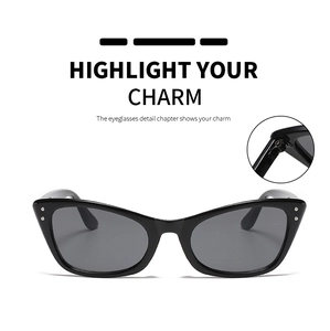 Detail of vintage cat eye sunglasses featuring silver rivets and durable metal hinges