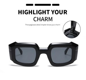 Detailed close-up of premium hinge design on vintage black thick-frame sunglasses