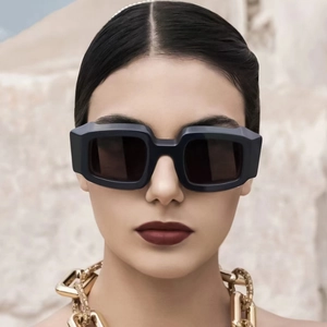 Geometric Sunglasses Retro Tech Style Resin Frame PC Lens UV400 Protection Outdoor Travel Fashion Eyewear Women Men