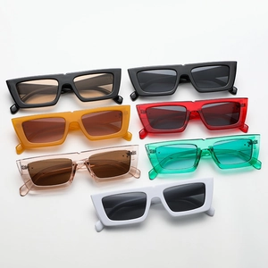 Lunettes de soleil ovales tendance en six couleurs gelée avec monture vintage rectangulaire