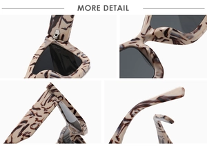Détails de la monture effet marbre avec charnières en métal et branches larges