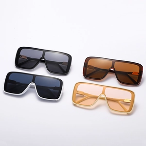 Stylish square oversized sunglasses in black, white, tortoise, and beige colors