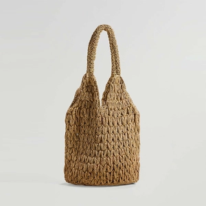Borsa Tote In Paglia Intrecciata Fatta A Mano Corda Di Carta Svuotata Spiaggia Vacanze Estate Borsa A Tracolla Per Donna Retro Semplice