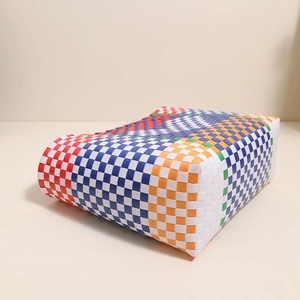 Handmade multicolor checkered woven tote bag with durable synthetic fiber and large capacity