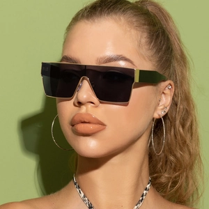 Lunettes De Soleil Carrées Surdimensionnées Pour Femmes Et Hommes Mode Monture Métallique Protection UV400 Style Ins Luxe