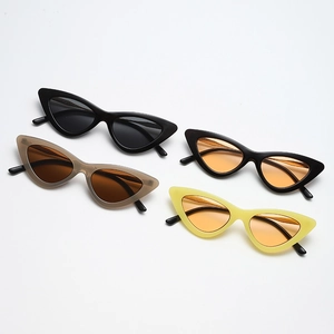 Retro vintage cat-eye sunglasses set in four colors for women's street style fashion