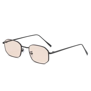 Retro Polygon Sunglasses Metal Frame Octagon UV Protection Fashion Eyewear For Women Outdoor Travel