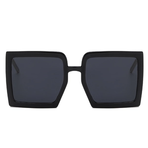 Lunettes de soleil carrées oversize tendance pour hommes et femmes avec monture noire