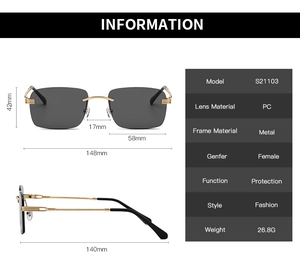 Tableau des tailles et spécifications détaillées pour lunettes de soleil rétro
