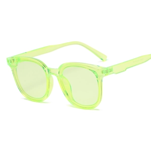 Hip-Hop-Oval-Sonnenbrille mit neongrünem Transparentrahmen und passenden Gläsern