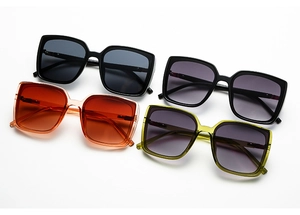 Detailed collection of oversized square sunglasses in assorted colors and gradient lenses