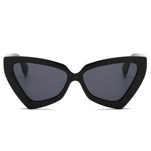 Occhiali da sole cat-eye neri retrò con montatura spessa e lenti grigio scuro stile vintage