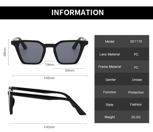 Spécifications techniques et guide des tailles pour lunettes de soleil œil de chat