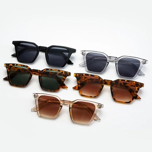 Lunettes de soleil cat-eye rétro avec monture carrée en cinq couleurs, dont l'écaille