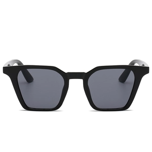 Lunettes de soleil œil de chat rétro noires avec monture mate et verres gris foncé