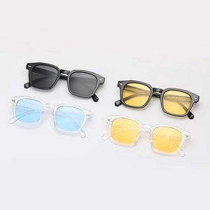 Retro irregular polygon sunglasses in four colors with metal rivet details