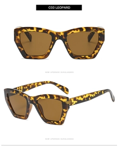 Dettaglio occhiali da sole C03 Leopard oversize a occhio di gatto in acetato tartarugato
