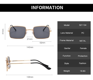 Guide détaillé des dimensions de lunettes de soleil carrées avec mesures précises du cadre