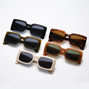Trend square sunglasses set in multiple colors like leopard print and olive green