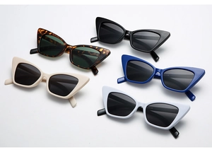 Detail view of five cat eye sunglasses showing inner temple model Z3512 specifications
