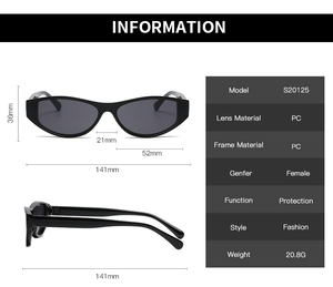 Guide de dimensions détaillé pour lunettes œil de chat rétro avec monture en PC
