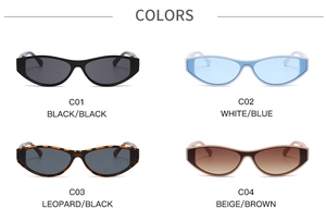 Multiples coloris pour lunettes de soleil œil de chat rétro en noir, bleu et motif léopard
