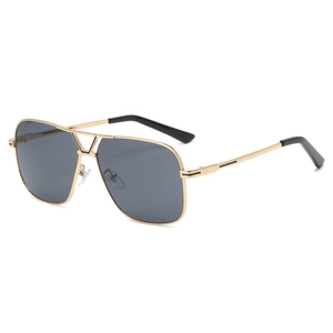 Lunettes de soleil aviateur rétro monture dorée double pont verres dégradés