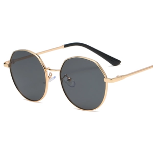 Fashion Round Polygon Sunglasses Metal Frame PC Lens UV400 Protection Retro Gradient Color Eyewear For Men Women