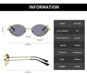 Guide des tailles détaillé pour lunettes de soleil ovales avec mesures de monture