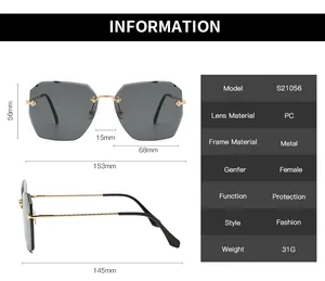 Tableau des tailles détaillé et spécifications pour lunettes de soleil sans monture