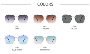 Sélection de lunettes de soleil géométriques sans monture avec verres teintés dégradés