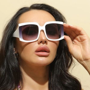 Lunettes De Soleil Carrées Grande Monture Protection UV400 Verres En Résine Dégradés Mode Rétro Vintage Unisexe