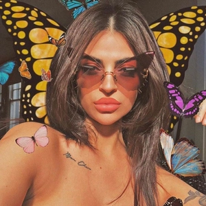 Modische Oversized Schmetterlings-Sonnenbrille mit Verlaufsgläsern für Damen