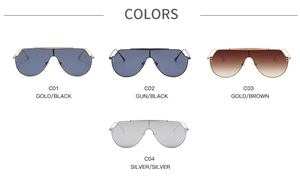 Lot de lunettes de soleil shield surdimensionnées en quatre montures métalliques