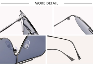 Détails des charnières, des plaquettes et des verres de lunettes de soleil aviateur