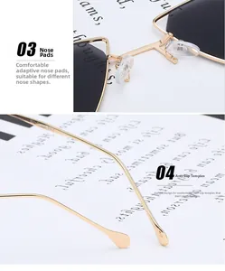Detail of adjustable silicone nose pads and non-slip metal temples on sunglasses