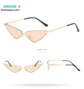 Vue multi-angle de verres champagne sur de petites lunettes de soleil œil-de-chat