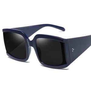 Lunettes De Soleil Carrées Surdimensionnées Rétro Monture Épaisse En Résine Protection UV400 Rivet Métallique Mode Femmes Hommes