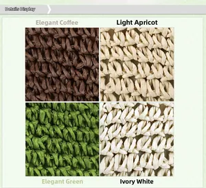 Detailed macro view showing the hand-woven textures in coffee, apricot, green and ivory white