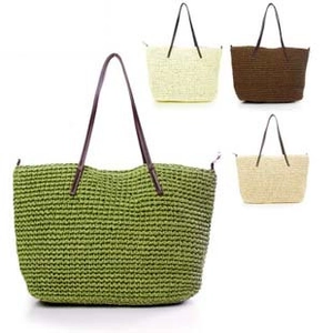 Woven Straw Shoulder Bag Large Capacity Summer Beach Tote Minimalist Crochet Handbag For Women Daily Travel