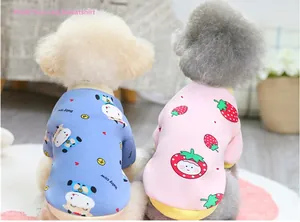 Fleece pet sweatshirts featuring baby cow and strawberry prints for small dogs