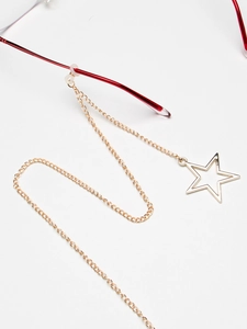 Chaîne de lunettes dorée antidérapante en métal avec pendentifs étoiles et boucles