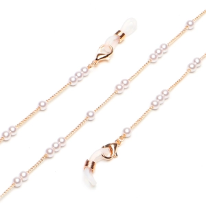 Artificial Pearl Glasses Chain Gold Metal Link Anti-slip Strap Lanyard For Eyewear Sunglasses Fashion Elegant Women Accessory